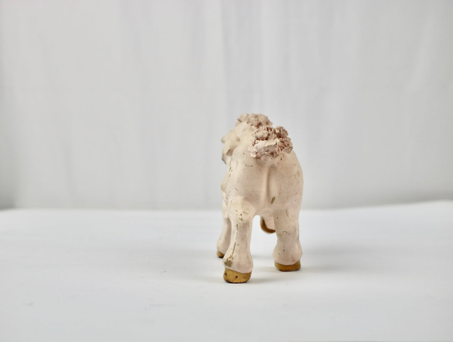 VTG Hand Painted White Pony with Gold Hooves