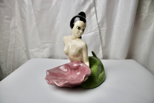 VTG Ceramic Topless Mermaid  Soap Dish