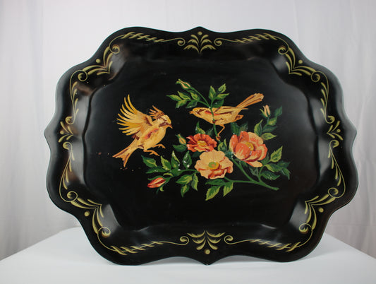 Vintage Hand Painted Metal Tray